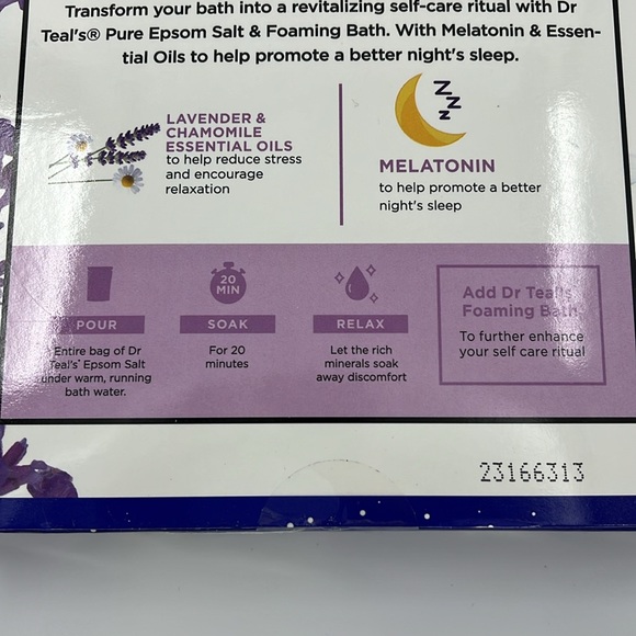 DR TEALS Sleep Bath Lavender & Chamomile Essential Oil  Epsom Salt Foaming Bath - Picture 8 of 10